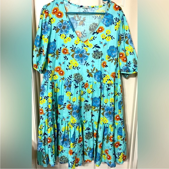 ➕ 🍂🍁 LoveShackFancy Inspired TALL A.N.A Short Sleeve Shift Dress SZ XL TALL - Picture 3 of 7